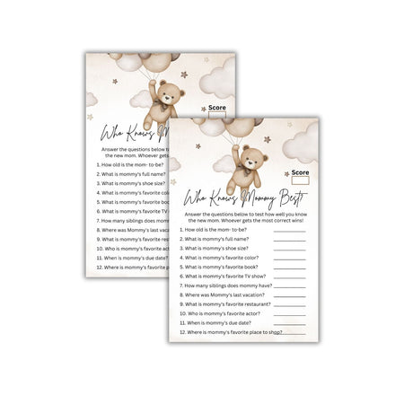 Who Knows Mommy Best? Baby Shower Games Card Pack - 18 High-Quality 300gsm Cards for Fun & Exciting Celebration