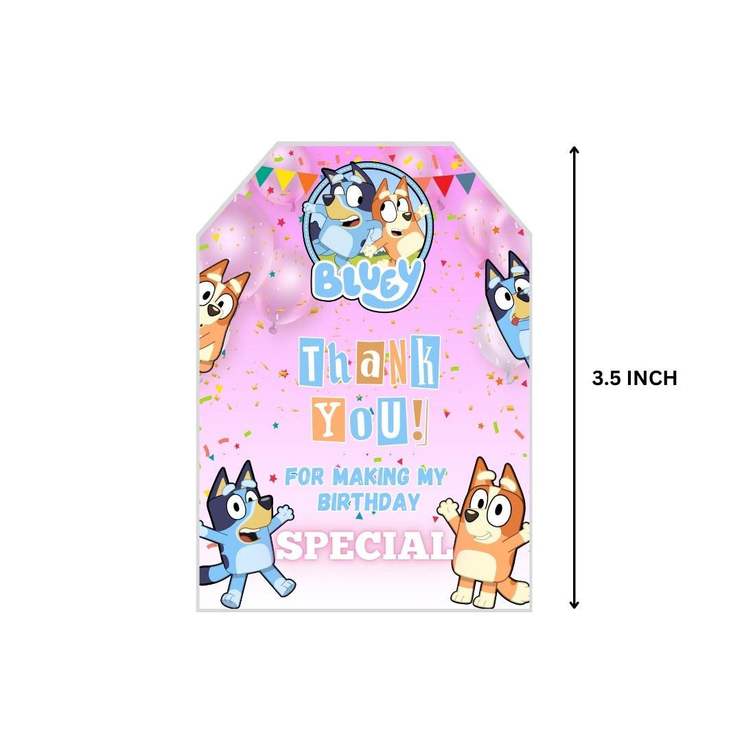 bluey theme thank you cards & return gift tags - 30pcs, 2x3.5, 250