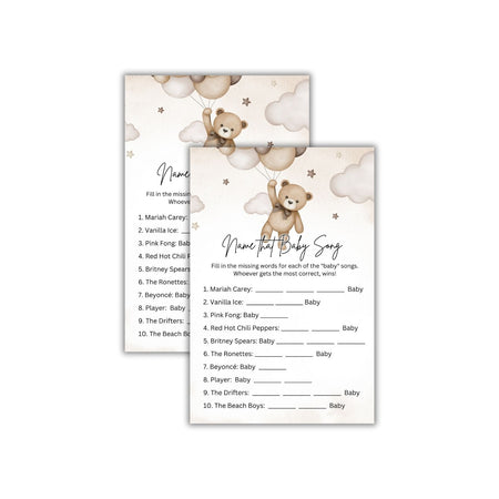 Name That Baby Song Baby Shower Games Card Pack - 18 High-Quality 300gsm Cards for Fun & Exciting Celebration