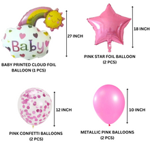 7 Pcs Set Star, Confetti, Latex Balloon & Baby Pink Foil Balloon