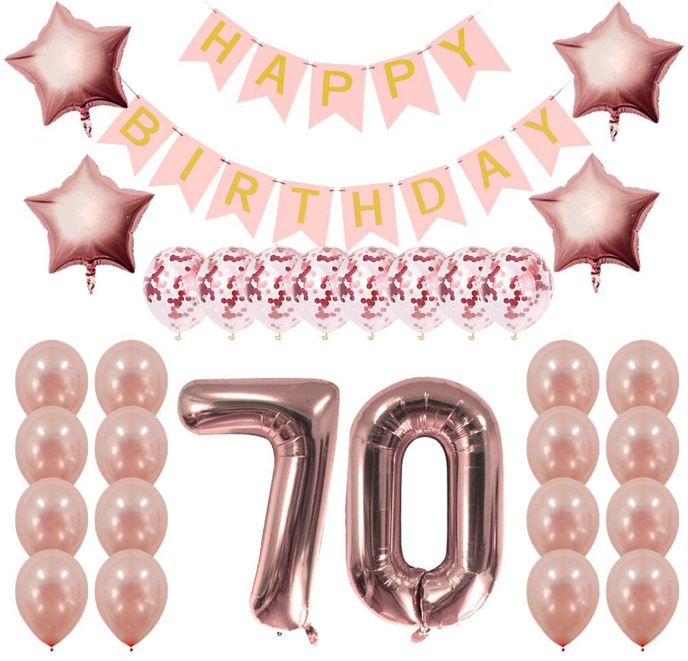 50th Birthday Decorations for Women, Rose Gold 50th Birthday Party  Decoration for Her, 50th Happy Birthday Banner Kits Rosegold Balloons  Decoration
