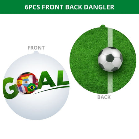 Football Theme Hanging Danglers - Set of 6, Double-Sided Prints, 6 Inches Each with Hanging Ribbon