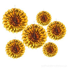 Golden Paper Fan Decoration for Birthday Decoration, Birthday Party, Wall Decoration, Hanging Decoration