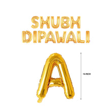 Shubh Dipawali Foil Balloon - Golden - (13 Pieces)