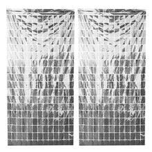 Silver Foil Sequin Curtains For Birthday Decoration Foil Curtain, Anniversary Decoration Items For Home, Bachelorette, Bridal Shower (Set of 2)