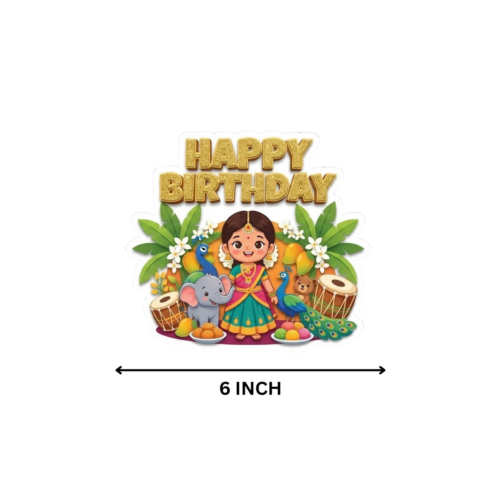 Festival Birthday Cake Topper for Kids | Premium 300 GSM Cardstock | Cute Cartoon Party Decoration | Cake Decoration Topper for Birthday Party Supplies