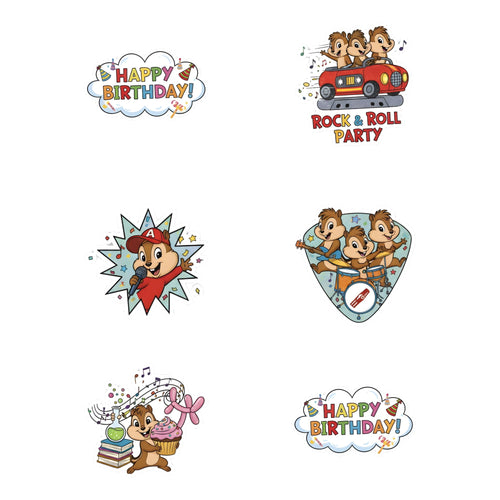 Load image into Gallery viewer, Disney Chip &amp; Dale Theme Birthday Cutouts (6 inches/250 GSM Cardstock/Mixcolour/12Pcs)
