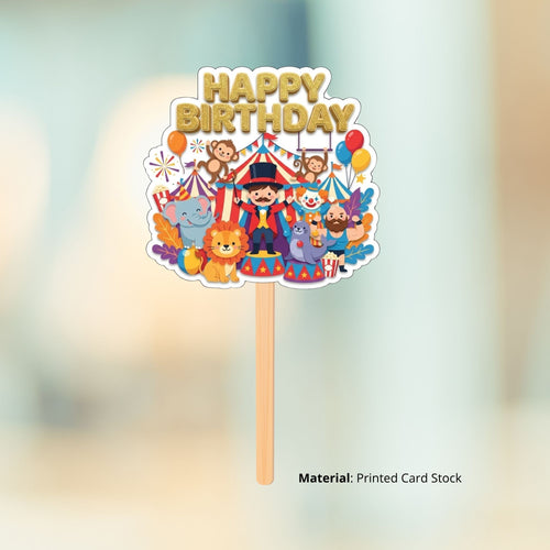 Load image into Gallery viewer, Carnival Kid Birthday Cake Topper for Kids | Premium 300 GSM Cardstock | Cute Cartoon Party Decoration | Cake Decoration Topper for Birthday Party Supplies
