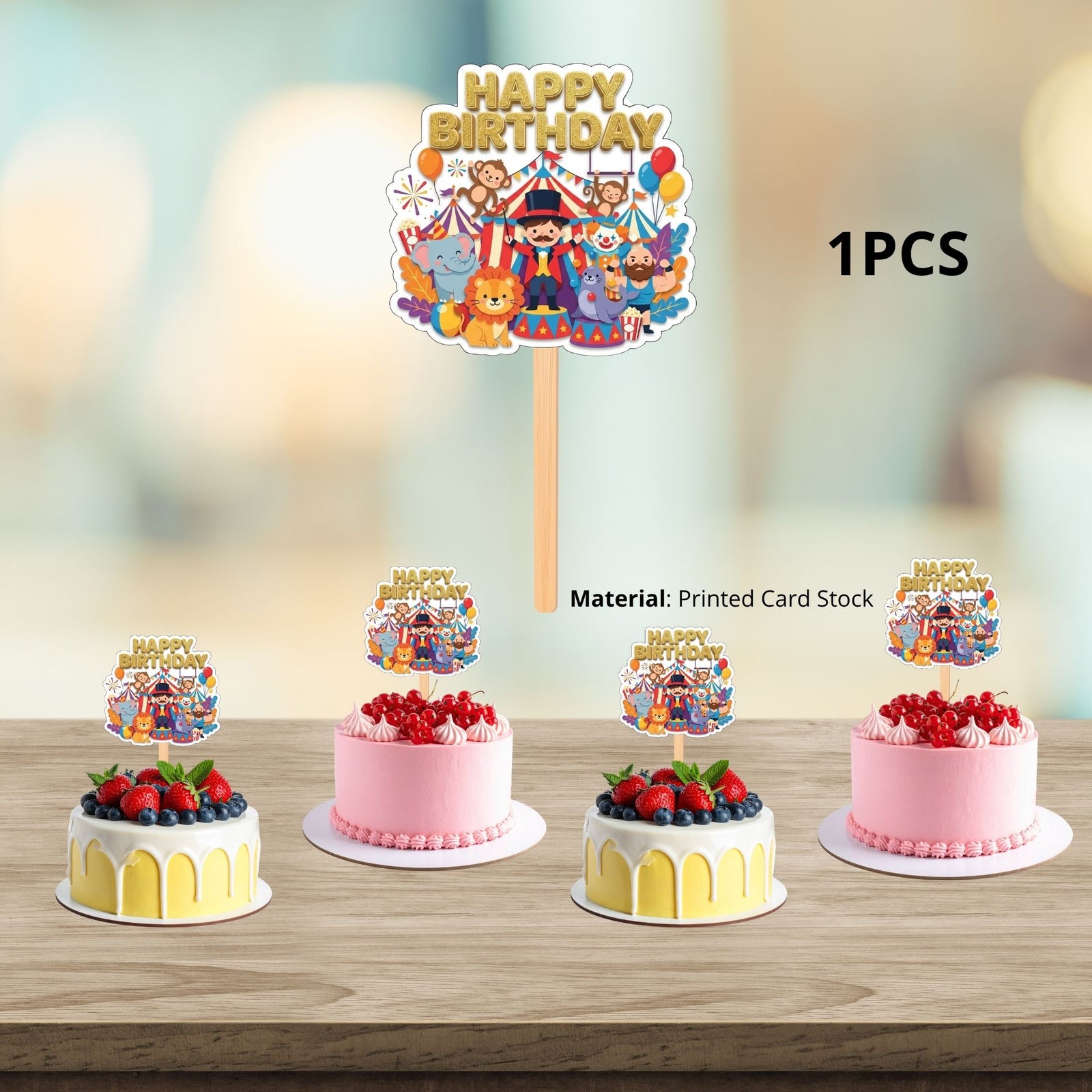 Carnival Kid Birthday Cake Topper for Kids | Premium 300 GSM Cardstock | Cute Cartoon Party Decoration | Cake Decoration Topper for Birthday Party Supplies