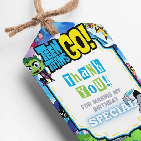 Teen Titans Go Theme Thank You Cards & Return Gift Tags - 30Pcs, 2x3.5, 250 GSM Cardstock (Teen Titans Go)