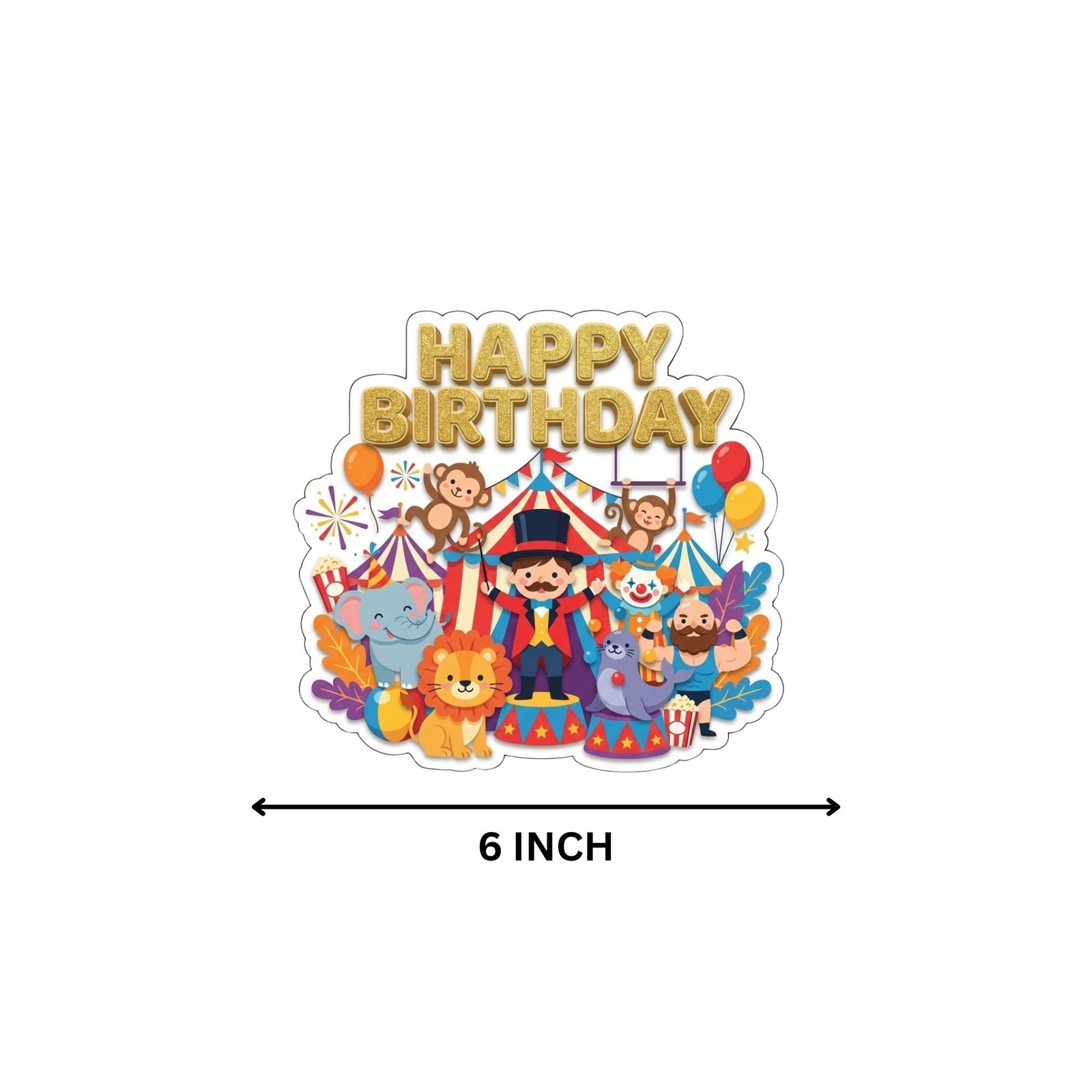 Carnival Kid Birthday Cake Topper for Kids | Premium 300 GSM Cardstock | Cute Cartoon Party Decoration | Cake Decoration Topper for Birthday Party Supplies