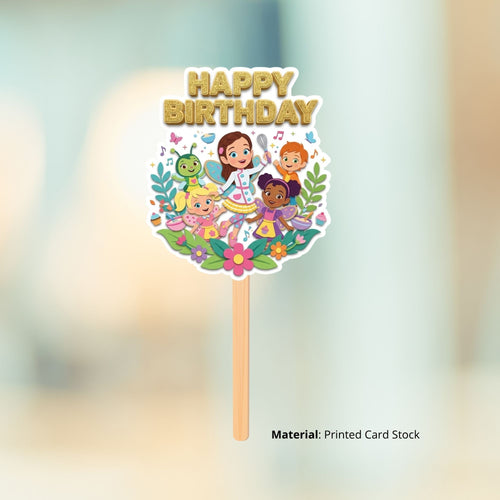 Load image into Gallery viewer, Butterbean's Birthday Cake Topper for Kids | Premium 300 GSM Cardstock | Cute Cartoon Party Decoration | Cake Decoration Topper for Birthday Party Supplies
