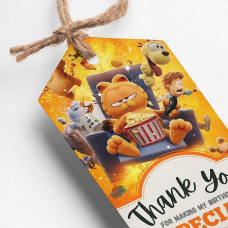 Garfield Theme Thank You Cards & Return Gift Tags - 30Pcs, 2x3.5, 250 GSM Cardstock (Garfield)