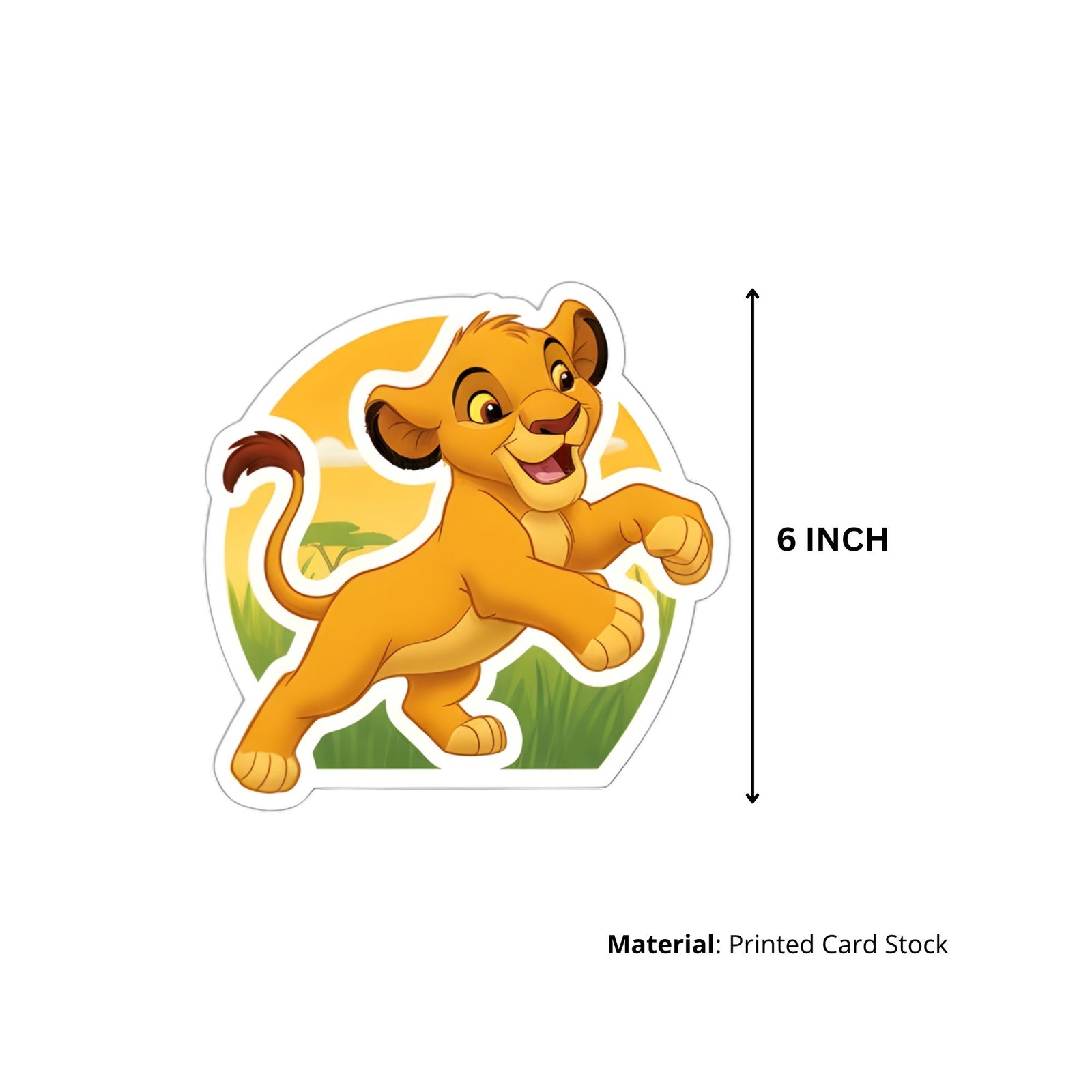 Lion King Theme Birthday Cutouts (6 inches/250 GSM Cardstock/Mixcolour/12Pcs)