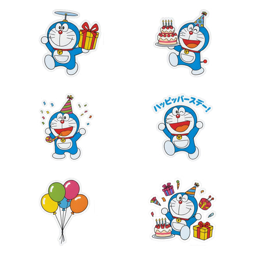 Load image into Gallery viewer, Doraemon Theme Birthday Cutouts (6 inches/250 GSM Cardstock/Mixcolour/12Pcs)
