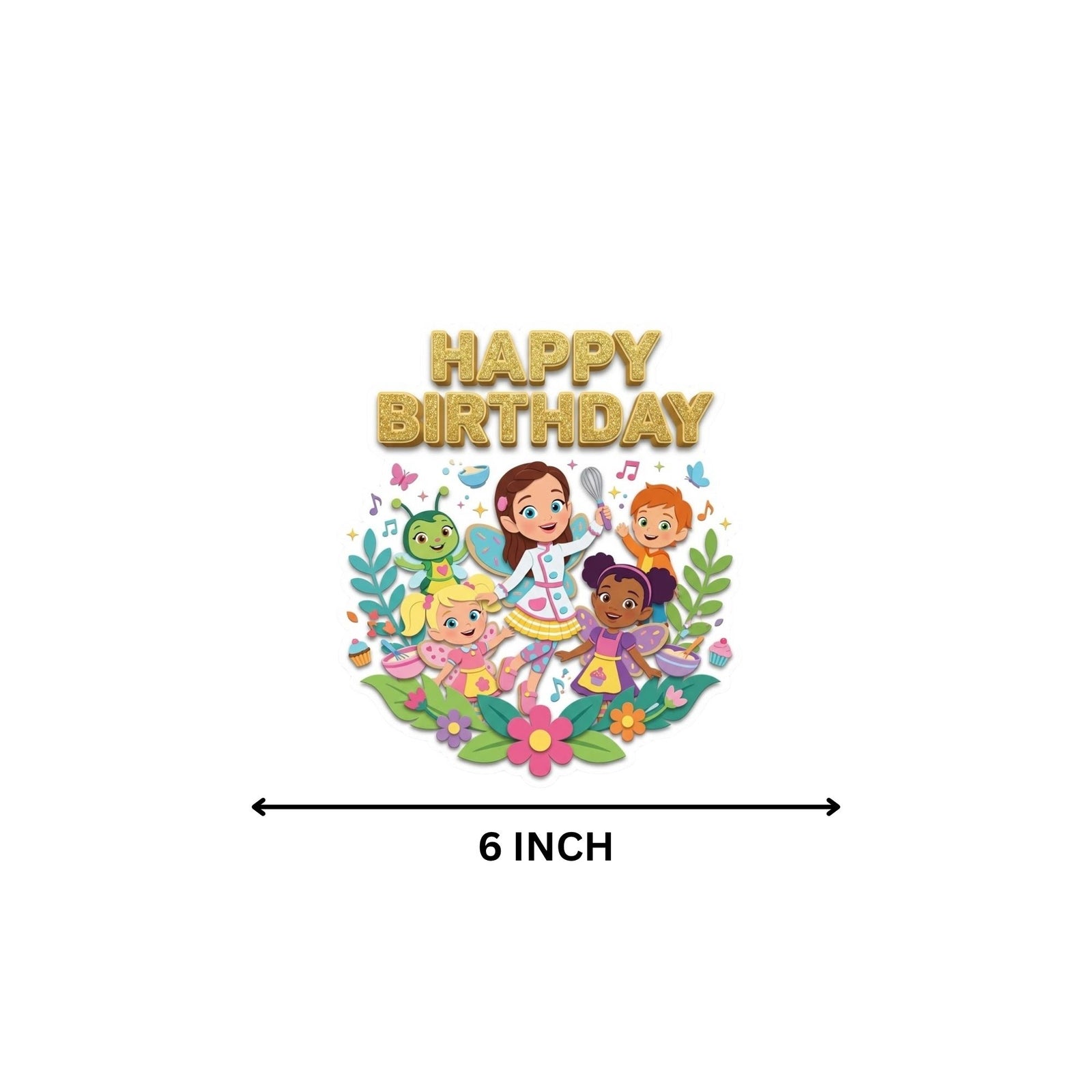 Butterbean's Birthday Cake Topper for Kids | Premium 300 GSM Cardstock | Cute Cartoon Party Decoration | Cake Decoration Topper for Birthday Party Supplies