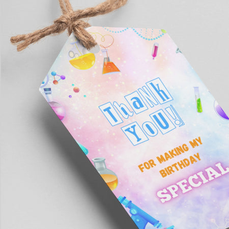 Science Theme Thank You Cards & Return Gift Tags - 30Pcs, 2x3.5, 250 GSM Cardstock, Green & Black (Science)