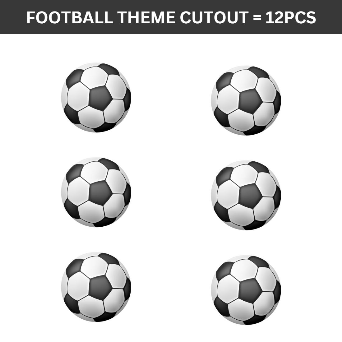 Football Cardstock Cutouts for Happy Birthday Decorations - 12Pcs
