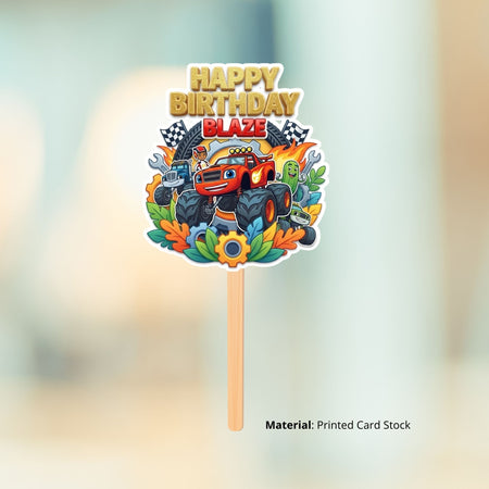 Monster Truck Birthday Cake Topper for Kids | Premium 300 GSM Cardstock | Cute Cartoon Party Decoration | Cake Decoration Topper for Birthday Party Supplies