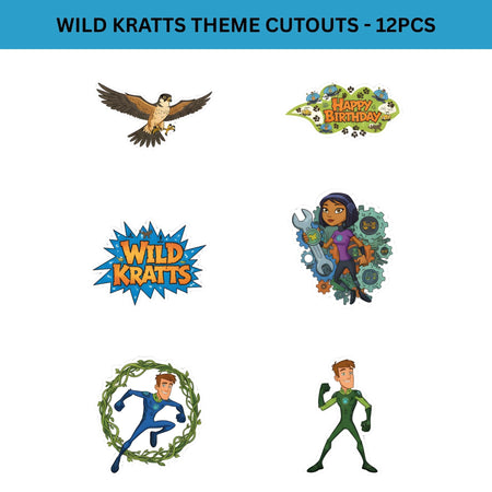 Wild Kratts Theme Birthday Cutouts (6 inches/250 GSM Cardstock/Mixcolour/12Pcs)