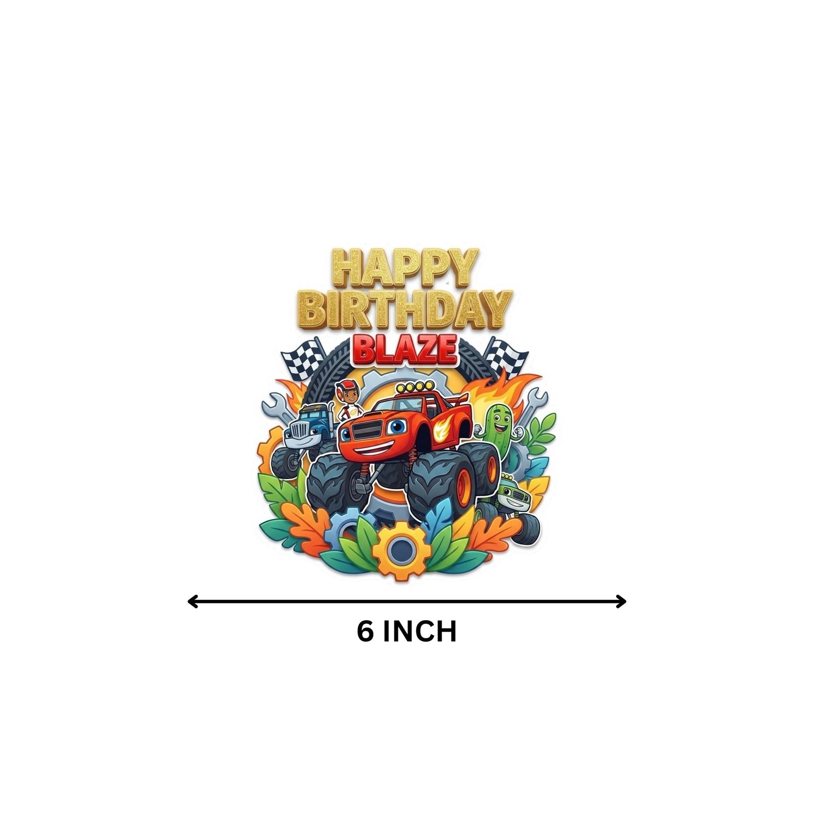 Monster Truck Birthday Cake Topper for Kids | Premium 300 GSM Cardstock | Cute Cartoon Party Decoration | Cake Decoration Topper for Birthday Party Supplies