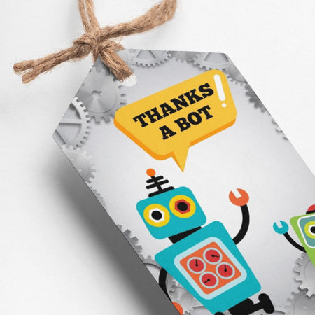 Robot Theme Thank You Cards & Return Gift Tags - 30Pcs, 2x3.5, 250 GSM Cardstock (Robot)
