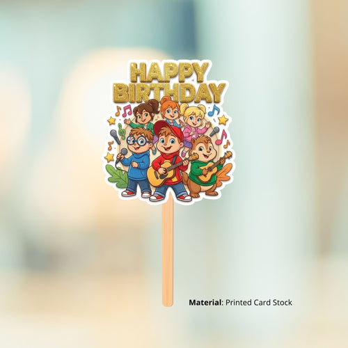 Load image into Gallery viewer, Alvin And The Chipmunks Birthday Cake Topper for Kids | Premium 300 GSM Cardstock | Cute Cartoon Party Decoration | Cake Decoration Topper for Birthday Party Supplies
