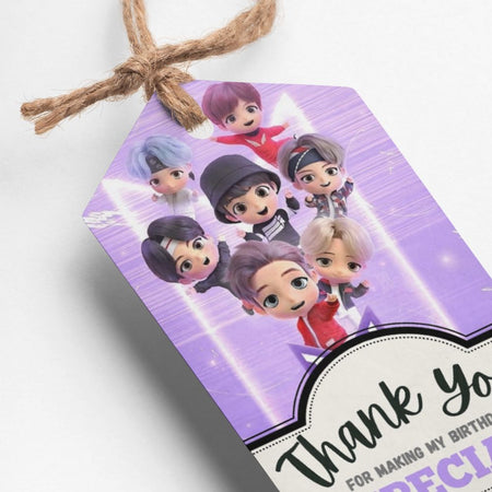 BTS Theme Thank You Cards & Return Gift Tags - 30Pcs, 2x3.5, 250 GSM Cardstock (BTS)
