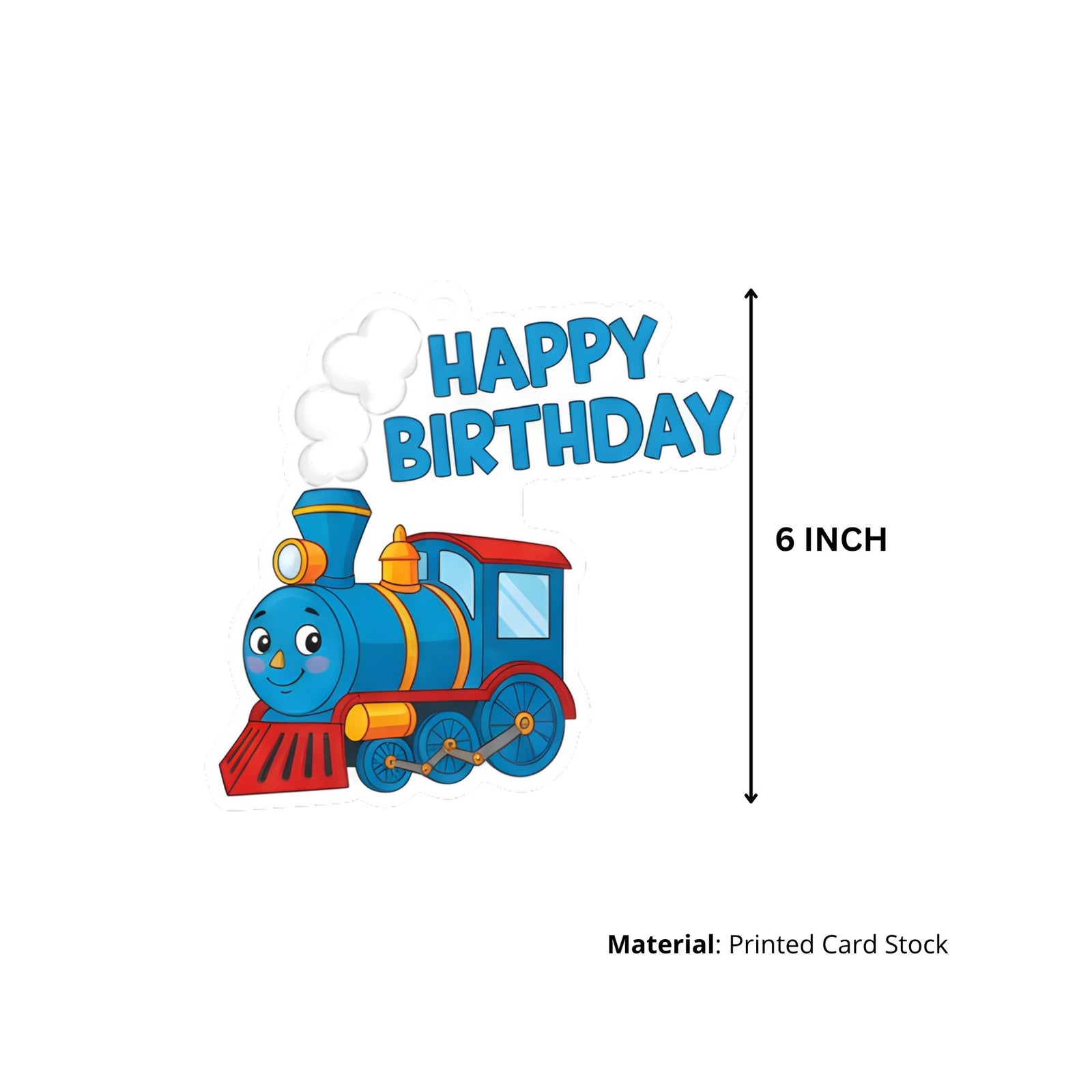 Train Theme Birthday Cutouts (6 inches/250 GSM Cardstock/Mixcolour/12Pcs)