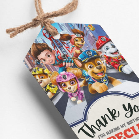 Paw Patrol Theme Thank You Cards & Return Gift Tags - 30Pcs, 2x3.5, 250 GSM Cardstock (Paw Patrol)