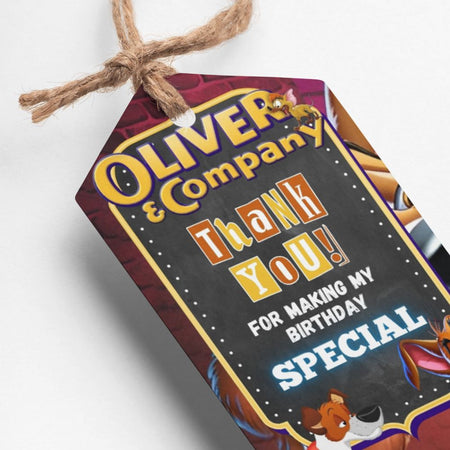 Oliver & Company Theme Thank You Cards & Return Gift Tags - 30Pcs, 2x3.5, 250 GSM Cardstock (Oliver & Company)