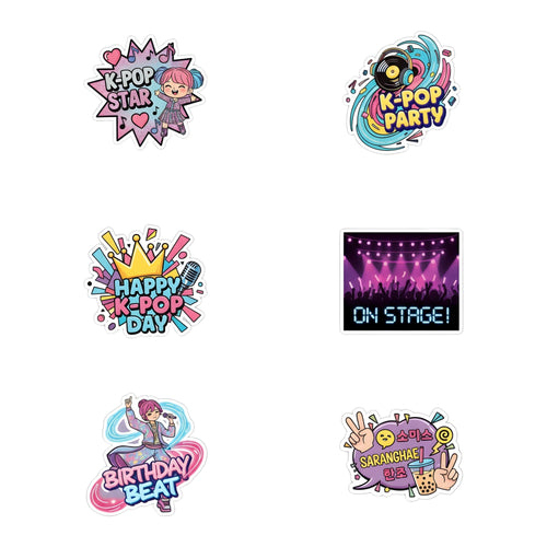 Load image into Gallery viewer, K-Pop Star Theme Birthday Cutouts (6 inches/250 GSM Cardstock/Mixcolour/12Pcs)
