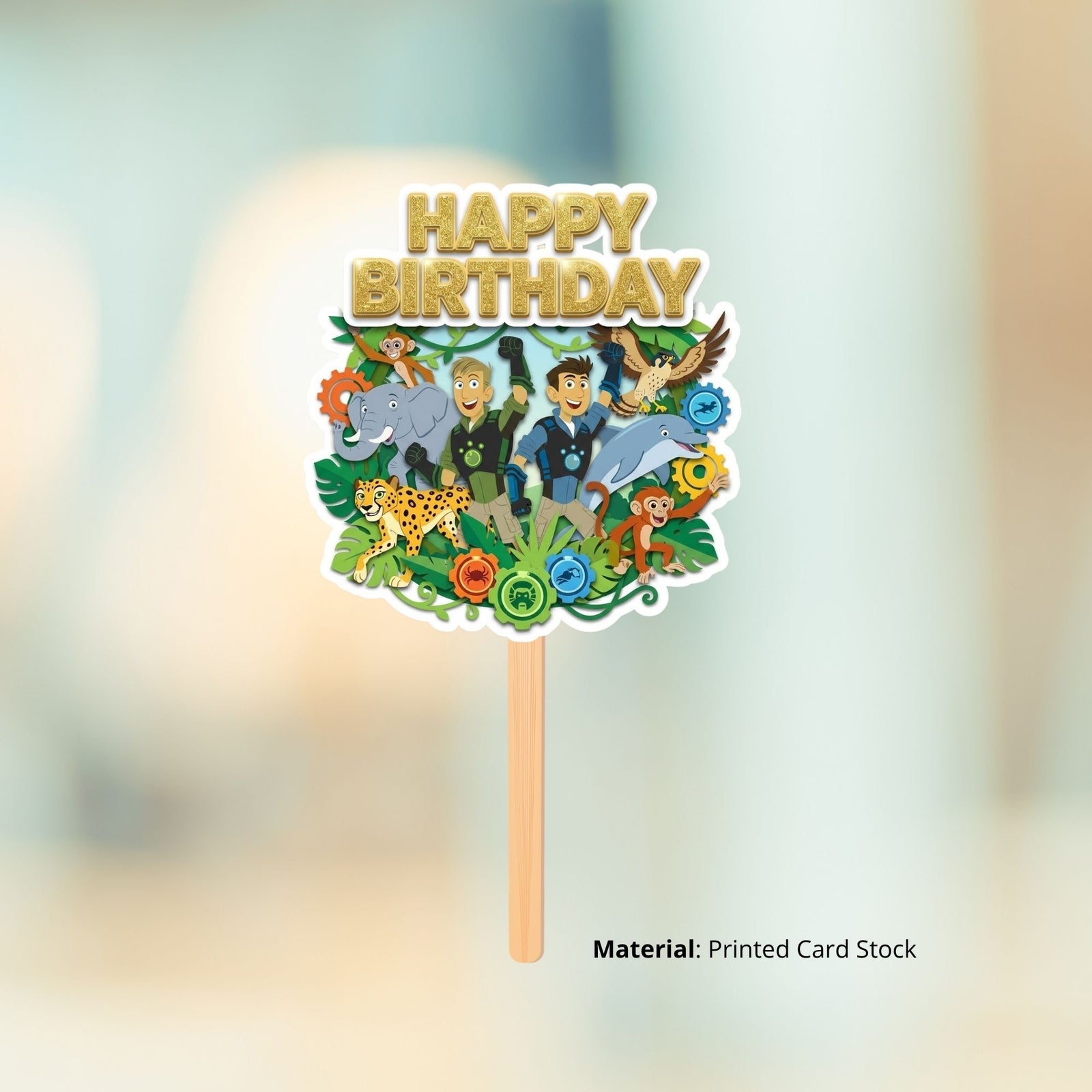 Wild Kratts Birthday Cake Topper for Kids | Premium 300 GSM Cardstock | Cute Cartoon Party Decoration | Cake Decoration Topper for Birthday Party Supplies
