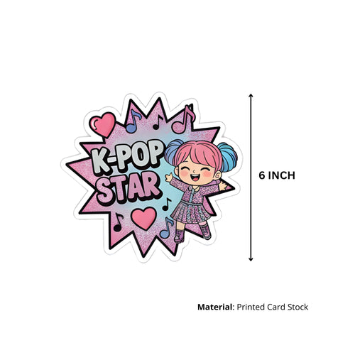 Load image into Gallery viewer, K-Pop Star Theme Birthday Cutouts (6 inches/250 GSM Cardstock/Mixcolour/12Pcs)
