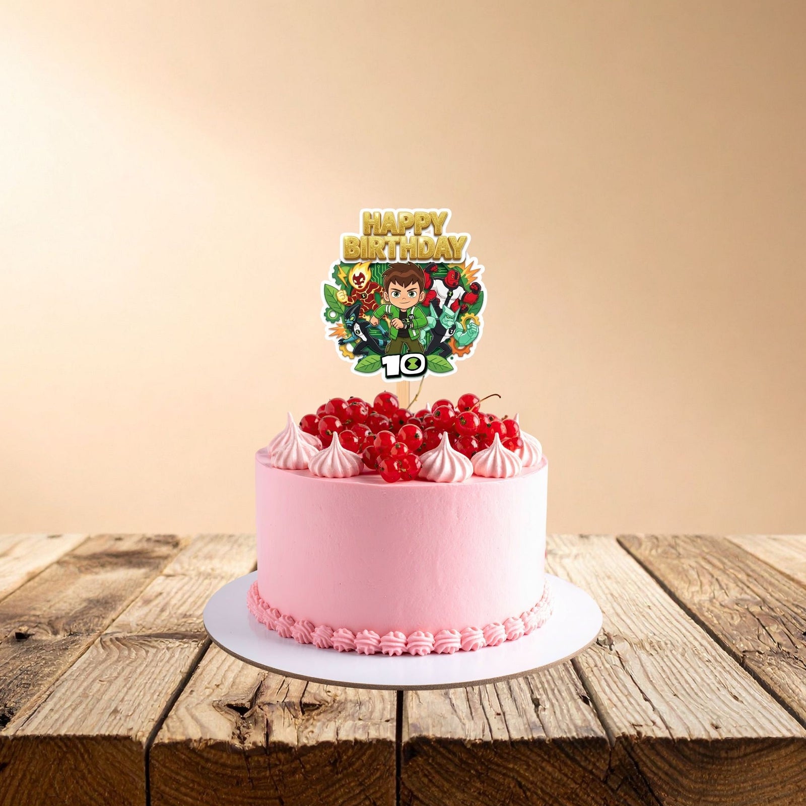 Ben 10 Kid Birthday Cake Topper for Kids | Premium 300 GSM Cardstock | Cute Cartoon Party Decoration | Cake Decoration Topper for Birthday Party Supplies