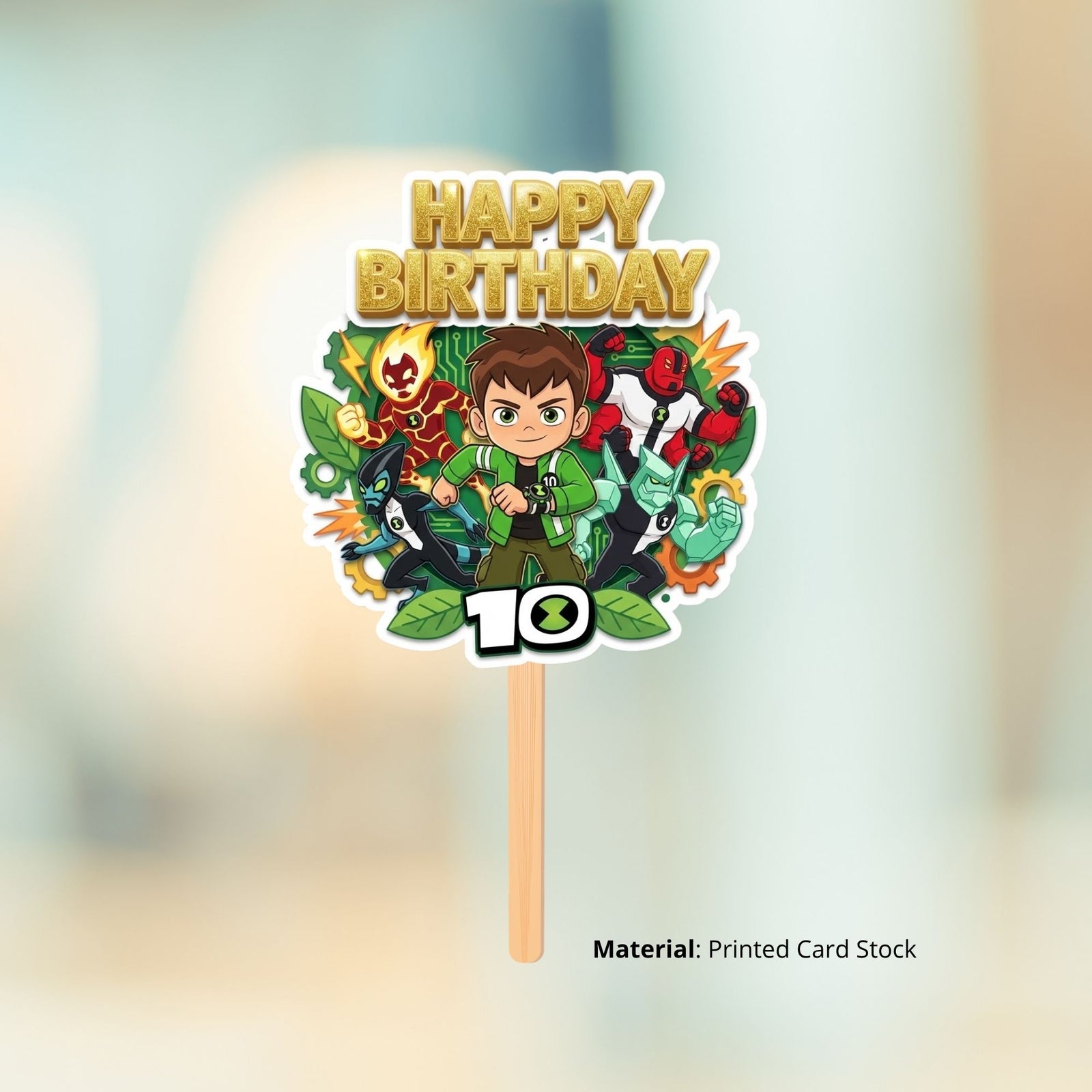 Ben 10 Kid Birthday Cake Topper for Kids | Premium 300 GSM Cardstock | Cute Cartoon Party Decoration | Cake Decoration Topper for Birthday Party Supplies