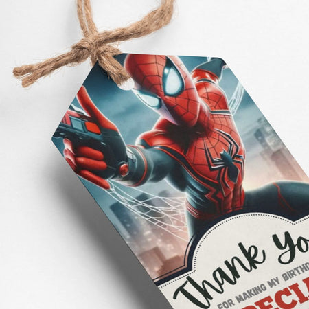 Spiderman Theme Thank You Cards & Return Gift Tags - 30Pcs, 2x3.5, 250 GSM Cardstock (Spiderman)
