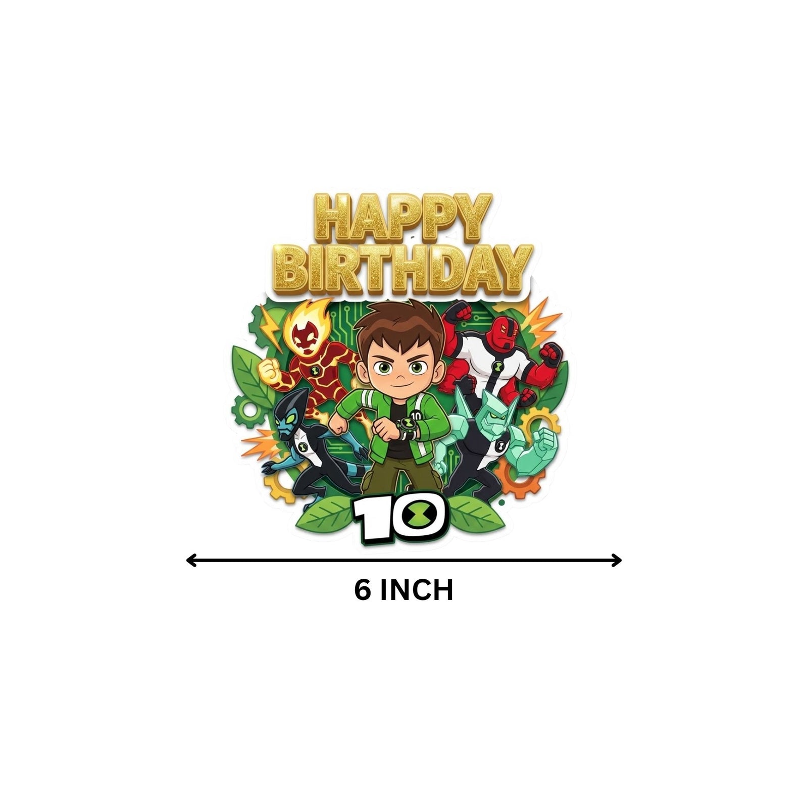 Ben 10 Kid Birthday Cake Topper for Kids | Premium 300 GSM Cardstock | Cute Cartoon Party Decoration | Cake Decoration Topper for Birthday Party Supplies