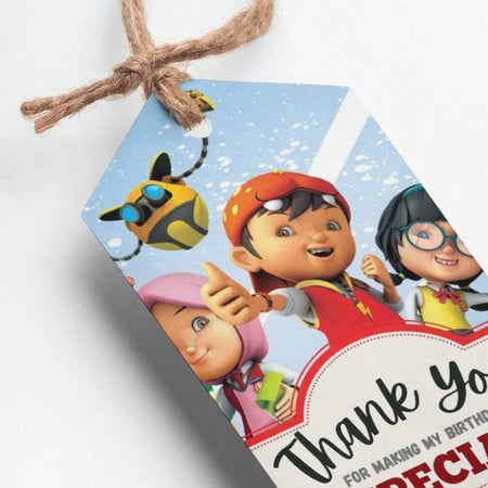 Boboi Boy Theme Thank You Cards & Return Gift Tags - 30Pcs, 2x3.5, 250 GSM Cardstock (Boboi Boy)