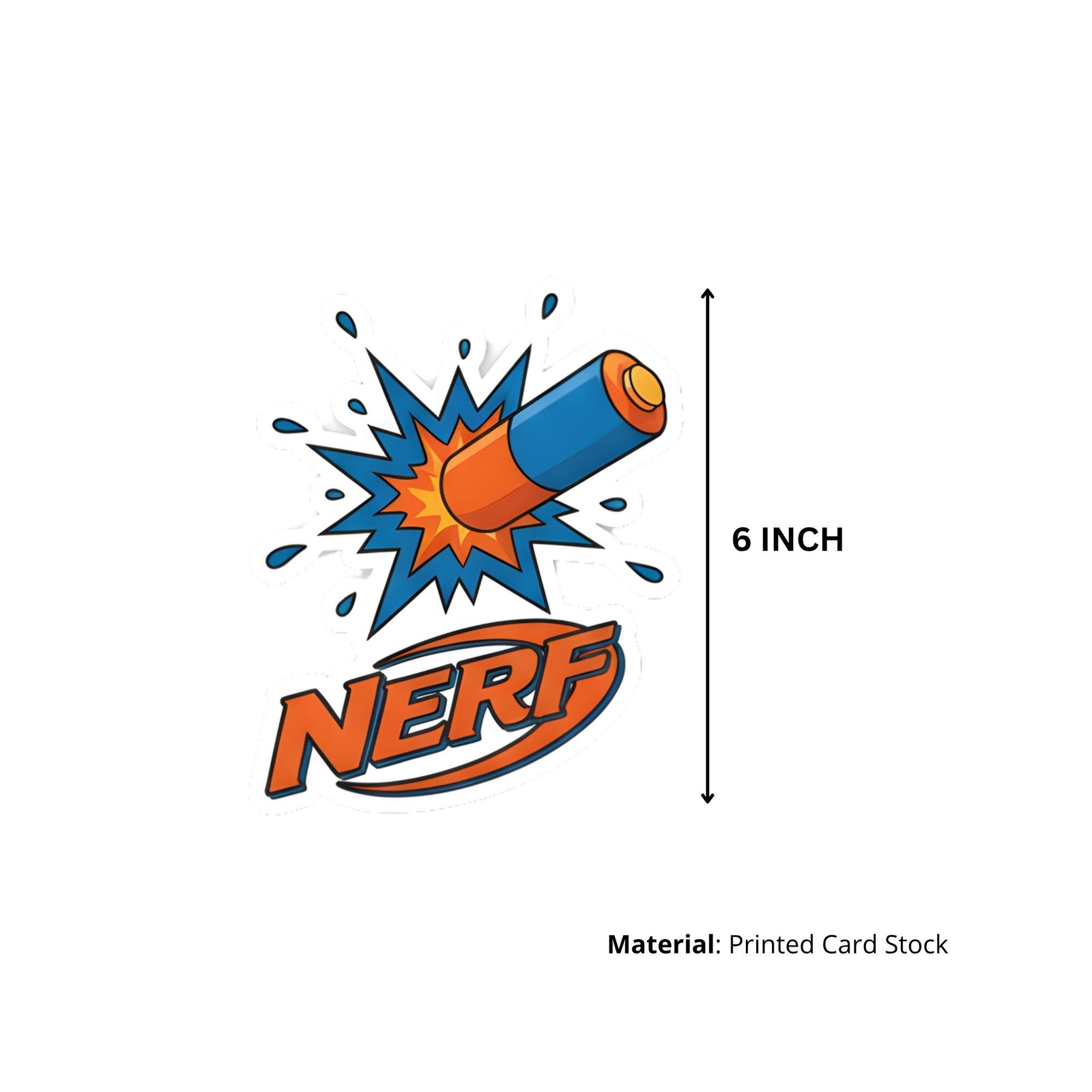 Nerf Gun Theme Birthday Cutouts (6 inches/250 GSM Cardstock/Mixcolour/12Pcs)
