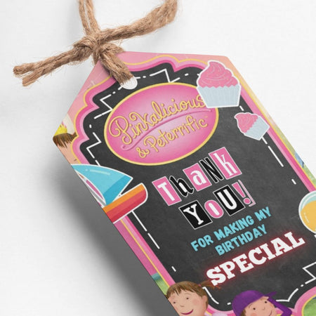 Pinkalicious & Peterrific Theme Thank You Cards & Return Gift Tags - 30Pcs, 2x3.5, 250 GSM Cardstock (Pinkalicious & Peterrific)