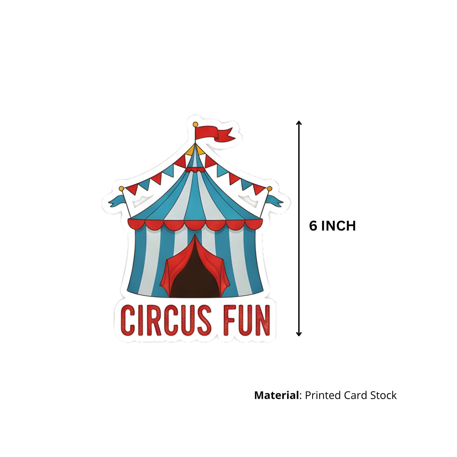 Carnival Theme Birthday Cutouts (6 inches/250 GSM Cardstock/Mixcolour/12Pcs)