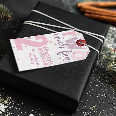 PartyDecor Mall Second Birthday Thank You Tags or Return Gift Tags - 30Pcs, Return Favor Cards