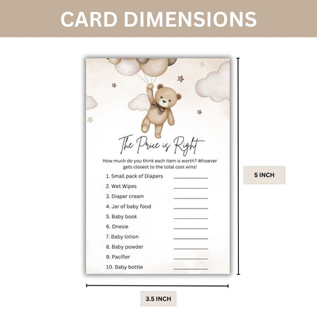 The Price Is Right Baby Shower Games Card Pack - 18 High-Quality 300gsm Cards for Fun & Exciting Celebration