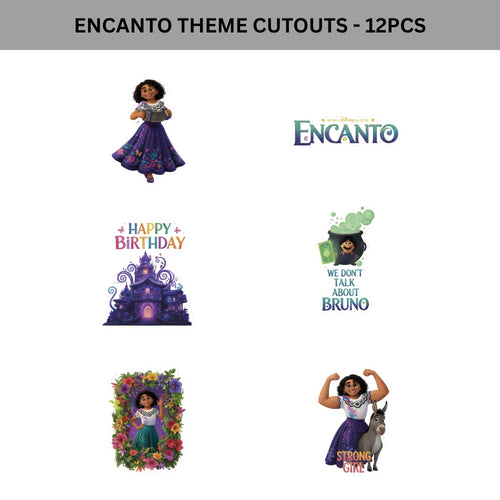 Load image into Gallery viewer, Encanto Theme Birthday Cutouts (6 inches/250 GSM Cardstock/Mixcolour/12Pcs)
