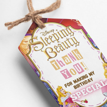 Sleeping Beauty Theme Thank You Cards & Return Gift Tags - 30Pcs, 2x3.5, 250 GSM Cardstock (Sleeping Beauty 1)
