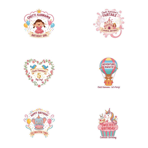 Load image into Gallery viewer, Fairy Taile Theme Birthday Cutouts (6 inches/250 GSM Cardstock/Mixcolour/12Pcs)
