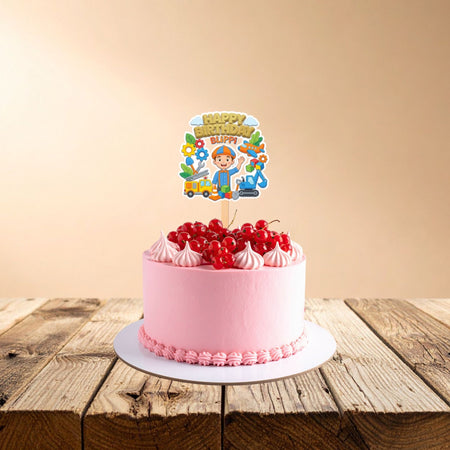Blippi Birthday Cake Topper for Kids | Premium 300 GSM Cardstock | Cute Cartoon Party Decoration | Cake Decoration Topper for Birthday Party Supplies