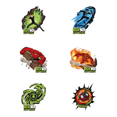 Ben10 Theme Birthday Cutouts (6 inches/250 GSM Cardstock/Mixcolour/12Pcs)