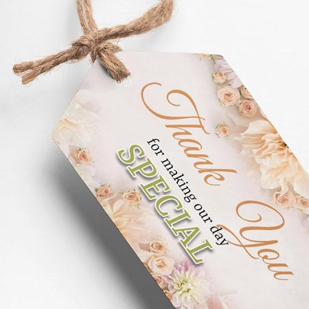 PartyDecor Mall Thank You Tags Gift Tags 30 Pieces with String, Celebration and Return Gift Tag